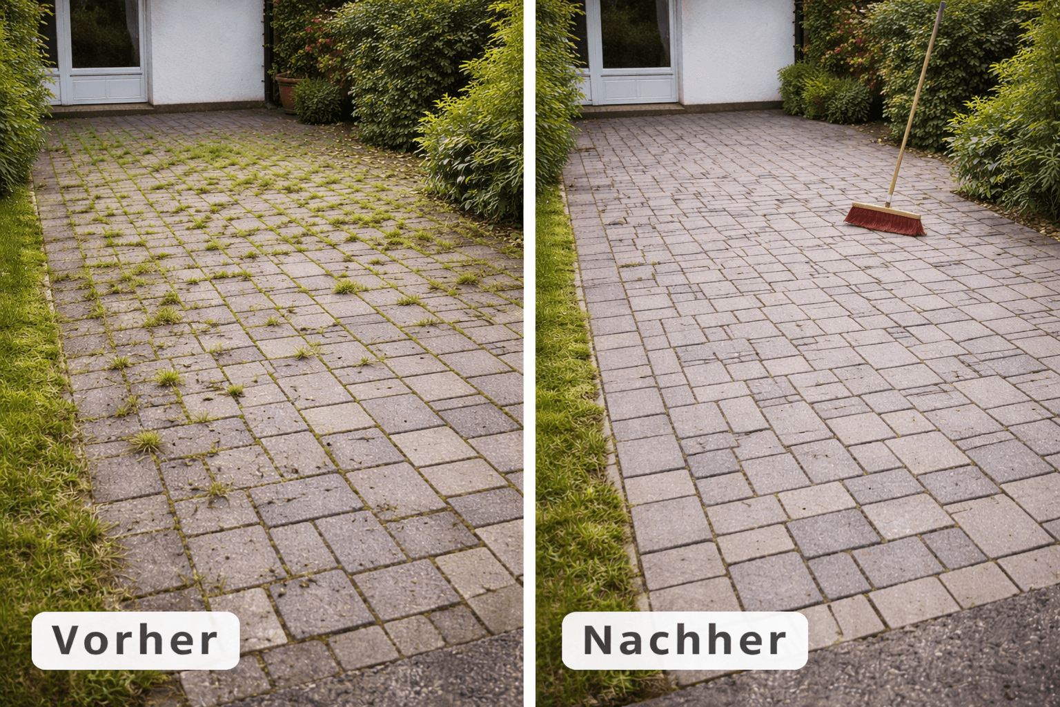 Vorher/Nachher – Unkraut jäten